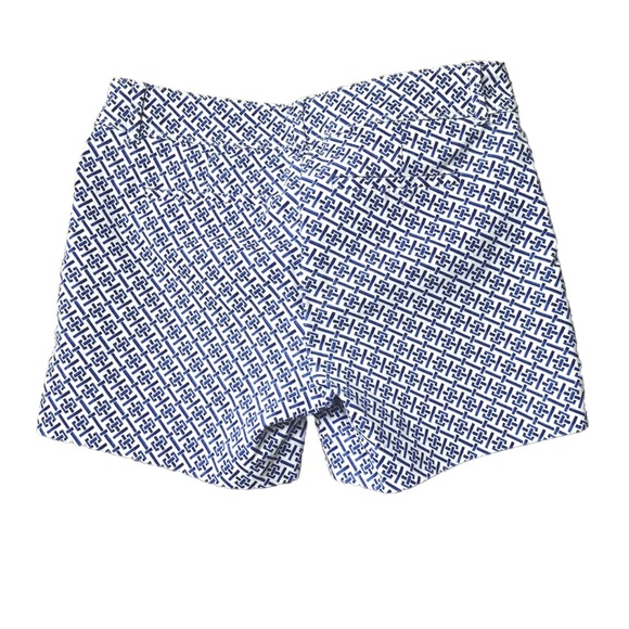 The Limited Shorts Womens Size 6 Blue Geometric Cotton Stretch Back Pockets - Picture 2 of 10